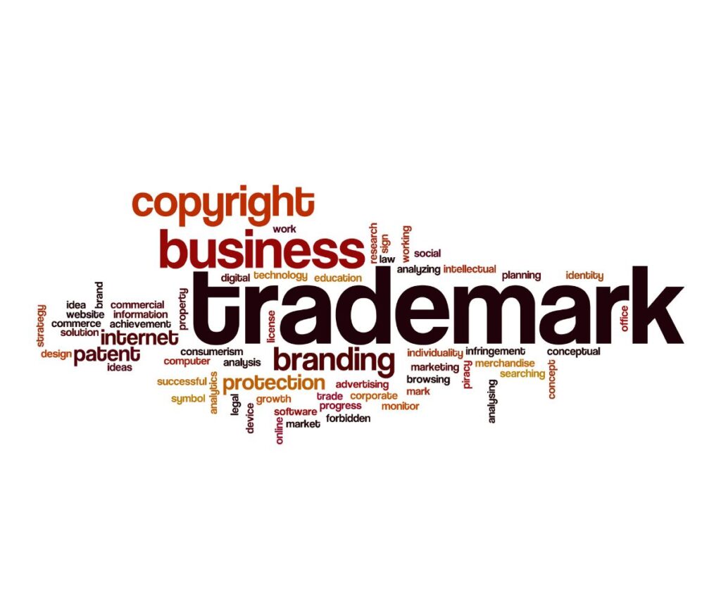 Illustration highlighting the difference between copyright and trademark in intellectual property rights